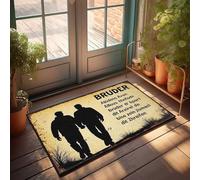 Zerbino autunnale per ingresso esterno fratelli che camminano insieme: un sentito tributo all'amicizia e zerbino, zerbino per porta d'ingresso, tappeti per interni e cucina (65 x 90 cm)