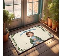 Zerbino autunnale vintage Ecolonschielle: un ritratto senza tempo di stile e grazia, zerbino, zerbino invernale per esterni e autunno, tappetini di benvenuto per fror (65 x 90 cm)