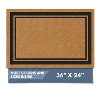 Zerbino Barnyard Designs in fibra di cocco naturale con supporto resistente - Grande e grazioso zerbino antiscivolo per ingresso esterno o verand