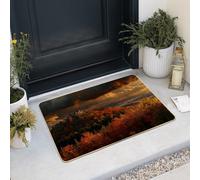Zerbino castello autunnale zerbino paesaggio tramonto per esterni ed interni, decorazione stagionale, antiscivolo, impermeabile, antipolvere, facile da pulire, 73,6 x