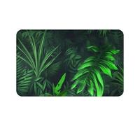 Zerbino cattura sporco, 49,5 x 80 cm, antiscivolo, lavabile, motivo piante della giungla tropicale, zerbino per interni ed esterni, assorbente, a basso profilo, tappetino di benvenuto in flanella