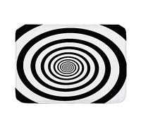Zerbino Cerchi Ipnotici Ricciolo Ottico Astratto A Spirale Ipnotizza Il Modello Circolare di Rotazione in Bianco E Nero 40X60Cm Tappeto Esterno Resistente Divertenti Tappeto Asciugapassi