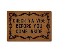 Zerbino Check Ya Vibe Before You Come Inside Zerbino Ingresso Morbido Tappetino Da Bagno Asciugatura Rapida Tappeto Bagno Per Esterno Interno Vasca 40X60Cm