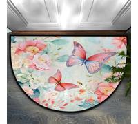 Zerbino classico a forma di farfalla, 91 x 61 cm, morbido tappeto assorbente con retro antiscivolo, tappetino di benvenuto per interni, per ingresso, camera da letto, cucina, ufficio