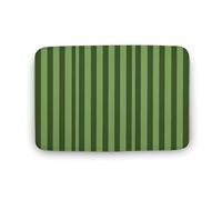 Zerbino classico a righe verdi in velluto di corallo, morbido, spesso, per gattonare, per camera da letto, soggiorno, antiscivolo, assorbente, lavabile in lavatrice, 40 x 60 cm