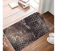 Zerbino classico in pelle di serpente, resistente, per interni ed esterni, antiscivolo, assorbente, intrappola lo sporco, a basso profilo, lavabile, tappetino da bagno in flanella, 40,6 x 61 cm