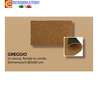 Zerbino Cocco Sintetico Per Esterno 80X50 cm Antiscivolo Fondo In Vinile h 14mm