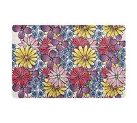 Zerbino colorato con margherite e fiori, 81,3 x 50,8 cm, con retro in gomma antiscivolo, per interni ed esterni, per ingresso e portico