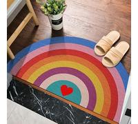 Zerbino colorato, semicerchio, in PVC, antiscivolo, per interni ed esterni, cattura lo sporco, facile da pulire, per casa, patio e ingresso (#11,70 x 140 cm)