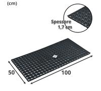 Sicignano | Zerbino Compos 100% Gomma Antiscivolo Drenante, Forato, Alveolare, per Esterni Interni, Rettangolare - Resistente, Facile da Pulire, Componibili (1, Zerbino 50x100cm)