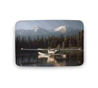 Zerbino con aereo sul lago, in velluto di corallo, morbido, spesso, per gattonare, per camera da letto, soggiorno, antiscivolo, assorbente, lavabile in lavatrice, 50 x 80 cm