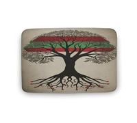 Zerbino con albero della vita bandiera palestinese in velluto di corallo, morbido, spesso, per gattonare, per camera da letto, soggiorno, antiscivolo, assorbente, lavabile in lavatrice, 40 x 80 cm