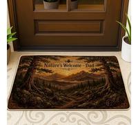 Zerbino con albero di benvenuto, rustico naturale pigne di montagna nessuno marrone, lavabile, a basso profilo, decorativo, decorazione per esterni, porta d'ingresso, patio, 73 x 43 cm