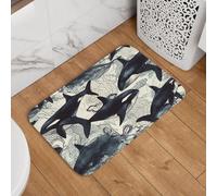 Zerbino con balena assassina, tappetino antiscivolo assorbente, morbido e lavabile, tappeto da bagno, 40,6 x 61 cm, per cucina, camera da letto, bagno, arredamento elegante