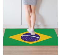 Zerbino con bandiera del Brasile, 77,7 x 52,5 cm, stampa con bandiera di benvenuto, zerbino per interni ed esterni, resistente, tappetino antiscivolo