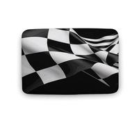 Zerbino con bandiere a scacchi, in velluto di corallo, morbido, spesso, per gattonare, per camera da letto, soggiorno, antiscivolo, assorbente, lavabile in lavatrice, 50 x 80 cm