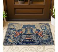 Zerbino con campana, Patriottica classica statua di aquila del bicentenario blu, antiscivolo, zerbino decorativo per casa, ufficio, esterno, interno, ingresso, 73 x 43 cm