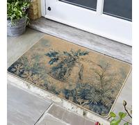 Zerbino con campanella natalizia, decorazione per interni ed esterni, antiscivolo, lavabile, per porta d'ingresso, 73 x 43 cm