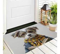 Zerbino Con Cane Carino Che Legge, Tappetino per Ingresso E Ingresso Con Simpatico Animale Dei Cartoni Animati, Decorazione per Interni Ed Esterni, Antiscivolo, Facile Da Pulire, 40 x 60 cm