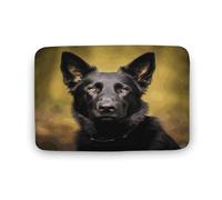 Zerbino con cane pastore tedesco nero, in velluto di corallo, morbido, spesso, per gattonare, per camera da letto, soggiorno, antiscivolo, assorbente, lavabile in lavatrice, 40 x 60 cm