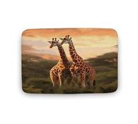 Zerbino con coppia di giraffe, in velluto di corallo, morbido, spesso, per gattonare, per camera da letto, soggiorno, antiscivolo, assorbente, lavabile in lavatrice, 40 x 60 cm