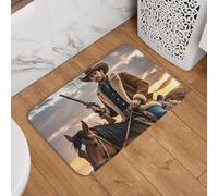 Zerbino con cowboy West e scritta "Welcome", antiscivolo, assorbente, morbido, lavabile, moderno, per cucina, camera da letto, bagno, decorazione, 40,6 x 61 cm
