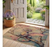 Zerbino con drago, motivo drago viola, per ingresso esterno e interno, decorazione fantasiosa, in gomma, impermeabile, antiscivolo, assorbe la polvere, facile da pulire, 73 x 43 cm