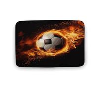 Zerbino con fiamma di calcio, in velluto di corallo, morbido, spesso, per gattonare, per camera da letto, soggiorno, antiscivolo, assorbente, lavabile in lavatrice, 50 x 80 cm