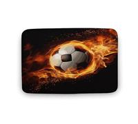 Zerbino con fiamma di calcio, in velluto di corallo, morbido, spesso, per gattonare, per camera da letto, soggiorno, antiscivolo, assorbente, lavabile in lavatrice, 40 x 60 cm