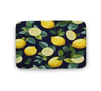 Zerbino con frutta e limone, in velluto di corallo, morbido, spesso, per gattonare, per camera da letto, soggiorno, antiscivolo, assorbente, lavabile in lavatrice, 50 x 80 cm