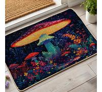 Zerbino con fungo fantasia, colorato, a tema funghi, per interni ed esterni, vivace decorazione della natura, antiscivolo, facile da pulire, perfetto per l'ingresso di casa, 73 x 43 cm