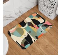 Zerbino con gatto arte moderna della metà del secolo, zerbino di benvenuto, antiscivolo, assorbente, morbido tappeto da bagno, 40,6 x 61 cm, per cucina, camera da letto, bagno, arredamento elegante