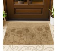 Zerbino con girasole, tappetino giallo naturale floreale per uso esterno e interno, decorazione rustica, ecologico, antiscivolo, anti-polvere, per una pulizia senza sforzo, 73 x 43 cm