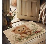 Zerbino con grazioso leone, tappetino per ingresso per interni ed esterni, antiscivolo, sicuro e facile da pulire, perfetto per la stanza dei bambini e l'area giochi, 73 x 43 cm