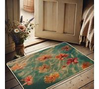 Zerbino con ibisco tropicale, colorato, floreale, per interni ed esterni, decorazione estiva, in gomma, impermeabile, antiscivolo, assorbe la polvere, facile da pulire, 73 x 43 cm