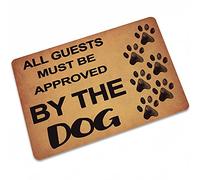 Zerbino con impronta di cane, lavabile in lavatrice, a basso profilo, per ingresso, interno o esterno, porta anteriore, 40 x 90 cm, marrone