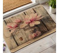Zerbino con magnolie floreali, tappetino per ingresso primaverile per interni ed esterni, antiscivolo, impermeabile, antipolvere, facile da pulire, 73 x 43 cm