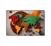 Zerbino con mappa del mondo fatto di spezie, per interni ed esterni, perfetto per afferrare la polvere, per cucina, ingresso e porta d'ingresso