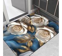 Zerbino con motivo floreale per ingresso, con texture in velluto e struttura in fibra resistente all'usura (50 x 80 cm, motivo floreale 3)