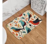 Zerbino con motivo stormo di uccelli, zerbino di benvenuto, antiscivolo, assorbente, morbido, lavabile, tappeto da bagno, 40,6 x 61 cm, per cucina, camera da letto, bagno, arredamento elegante
