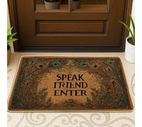 Zerbino con pavone, vintage, artistico, con testo floreale, nessuno marrone, antiscivolo, per casa, interni, esterni, ingresso, portico, decorazione, 73 x 43 cm