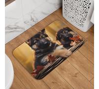 Zerbino con piccolo pastore tedesco, zerbino di benvenuto, antiscivolo, assorbente, morbido, lavabile, tappeto da bagno, 40,6 x 61 cm, per cucina, camera da letto, bagno, decorazione elegante