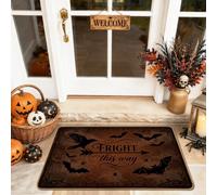 Zerbino con pipistrelli di benvenuto, con scritta in lingua inglese "Welcome", per la casa, per interni ed esterni, decorazione per portico, 73 x 43 cm