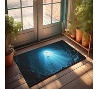 Zerbino con porte per casa pipistrelli che volano attraverso la caverna, tappeto da cucina, piscina (65 x 90 cm)