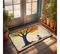 Zerbino con scritta "Autumn Serenity: A Child'S Musical Journey Under The Tree", decorazione per la stanza degli uomini, con frasi divertenti (50 x 80 cm)
