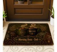 Zerbino con scritta "Coffee Welcome", stile rustico, vintage, con tazza di fagioli, nessuno marrone, in gomma antiscivolo, decorazione per esterni, per porta d'ingresso, patio, 73 x 43 cm