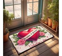 Zerbino con scritta "Fall Be Mine & Forever: A Valentine's Day Heartfelt Welcome", zerbino invernale per esterni e autunno, per fror (50 x 80 cm)