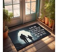 Zerbino con scritta "Fall Welcome for Front Door Exploring the Unknown Together: A Father And Son's Journey" zerbino decorativo per interni tappeti per ingresso (50 x 80 cm)