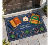 Zerbino con scritta in inglese "Books Welcome", accogliente zaino illustrativo con busta, antiscivolo, antiscivolo, decorazione per la casa, per ingresso, portico esterno, balcone, 73 x 43 cm