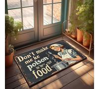 Zerbino con scritta in inglese "Don'T Make Me Ke Poison In My Next Food", tappetino da bagno per casa colonica, tappetino da bagno antiscivolo (65 x 90 cm)